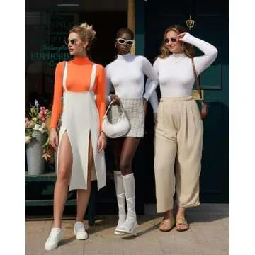 MANGOPOP Women's Elegant Mock Turtle Neck Bodysuit