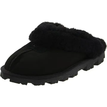 UGG Australia Women's Coquette Sheepskin Slipper Black 10 Medium US