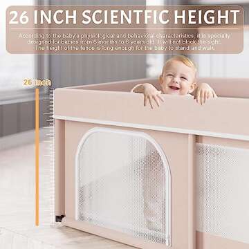 Omzer Baby Playpen 50x50inch for Safe Toddler Playtime