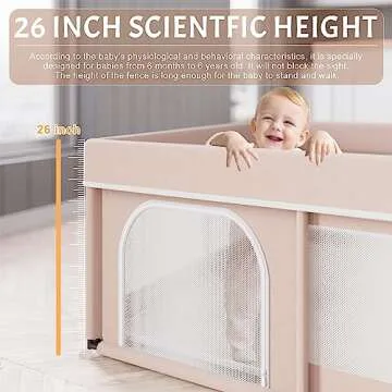 Omzer Baby Playpen 50x50inch for Safe Toddler Playtime