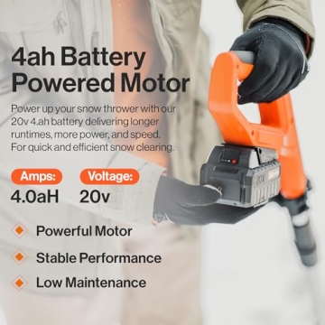 SuperHandy Cordless Snow Shovel - Lightweight 20V Electric Snow Removal