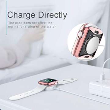 BRG Case for Apple Watch Series SE 6 5 4 3 Screen Protector 40mm 44mm 38mm 42mm,[2 Pack] Soft TPU HD Clear Ultra-Thin Overall Protective Cover Case