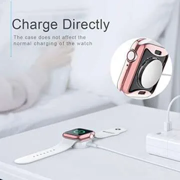 BRG Case for Apple Watch Series SE 6 5 4 3 Screen Protector 40mm 44mm 38mm 42mm,[2 Pack] Soft TPU HD Clear Ultra-Thin Overall Protective Cover Case