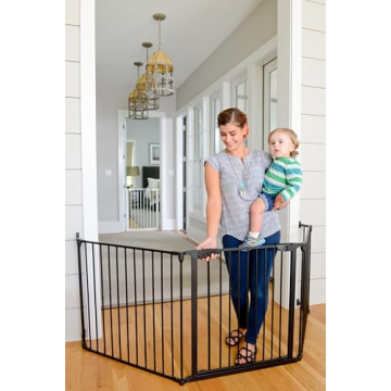 Extra Wide Adjustable Baby Gate for Kids and Pets