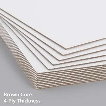 Durable 11x14 Picture Mat Backing Boards - 50 Pack