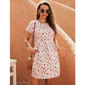 Naggoo Summer Mini Dress with Pockets for Women