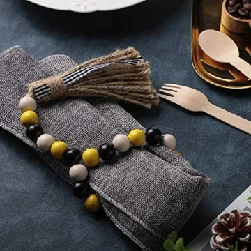 Charming Sunflower Wood Bead Garland Set for Home Decor