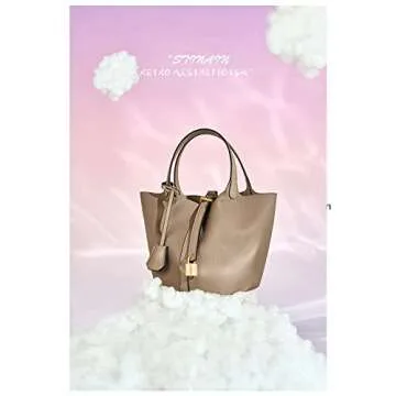 JYDQBAIS Ladies Handbag Female Bucket Bag Vegetable Basket Shoulder Bag Travel Bag Luggage Bag Commuter Bag Student Bag (Grey)