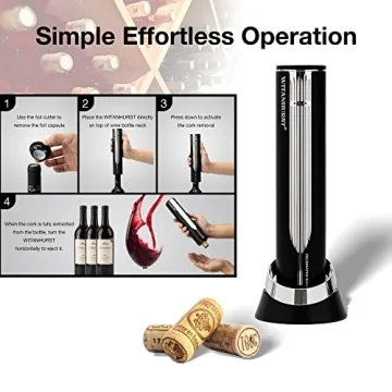 WITANHURST Electric Wine Opener with Magnetic Foil Cutter