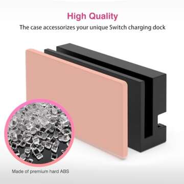 TIKOdirect Custom Faceplate Cover for Nintendo Switch Charging Dock, Hard PC Slim Shell Anti-Scratch [No Screwdriver Installation] for NS Docking Station, Pink