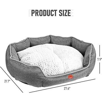 DEKOHM Dog Bed with Removable Plush Cushion, Pet Bed for Small Medium Dogs & Cats, Machine Washable ...
