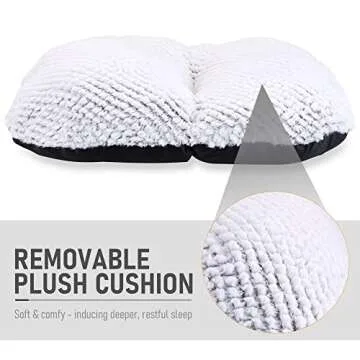 DEKOHM Dog Bed with Removable Plush Cushion, Pet Bed for Small Medium Dogs & Cats, Machine Washable Cozy Cuddler Pet Beds with Water-Resistant Bottom for Puppy Kittens, Available in 3 Sizes (Large)