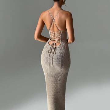 Stylish OCUH Crochet Dress for Women - Flounce Sleeves and Ruffles