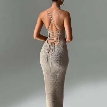 Stylish OCUH Crochet Dress for Women - Flounce Sleeves and Ruffles