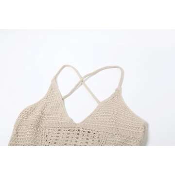 Stylish OCUH Crochet Dress for Women - Flounce Sleeves and Ruffles