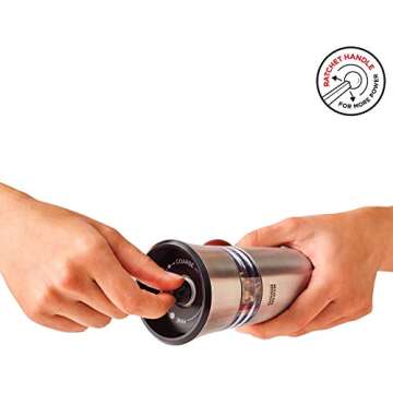 Kuhn Rikon Epicurean Adjustable Ratchet Grinder with Ceramic Mechanism for Salt, Pepper and Spices, ...