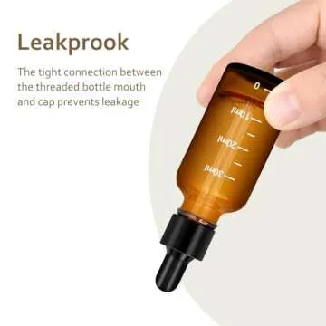 Amber Glass Tincture Bottles with Dropper - 4 Pack 0.5oz