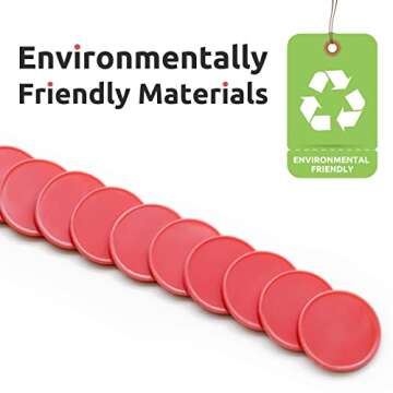 HAKITAROOM Set of 100 Opaque Plastic Learning Counters Mini Poker Chips Game Tokens with Storage Box (Red+Yellow+RoyalBlue+Green, 1.58 Inch)