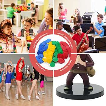 HAKITAROOM Set of 100 Opaque Plastic Learning Counters Mini Poker Chips Game Tokens with Storage Box (Red+Yellow+RoyalBlue+Green, 1.58 Inch)