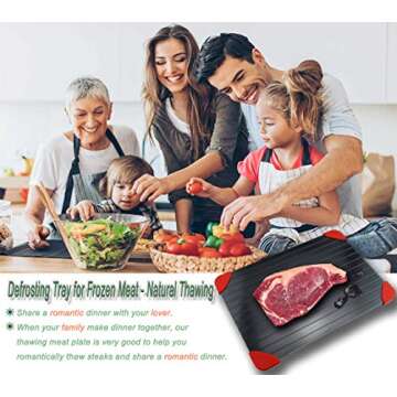 Defrosting Tray for Frozen Meat Claw Food | 14" x 8" Large Rapid Thawing Tray | Natural Fast and Mag...
