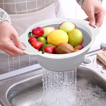 QiMH Collapsible Colander Set - Space-Saving Kitchen Essential