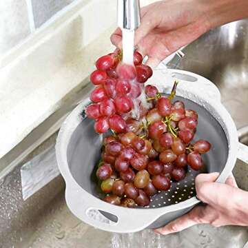 QiMH Collapsible Colander Set - Space-Saving Kitchen Essential