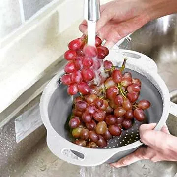 QiMH Collapsible Colander Set - Space-Saving Kitchen Essential