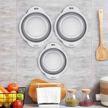 QiMH Collapsible Colander Set - Space-Saving Kitchen Essential