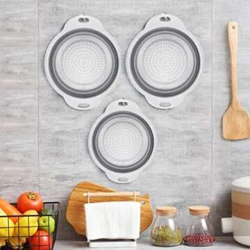 QiMH Collapsible Colander Set - Space-Saving Kitchen Essential