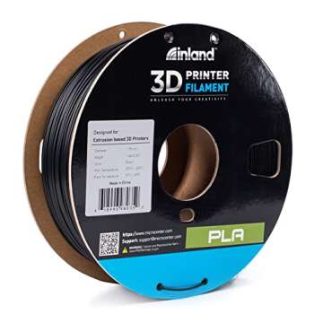 INLAND PLA 3D Printer Filament - 3D Printing PLA Filament 1.75mm, Dimensional Accuracy +/- 0.03mm - 1kg Cardboard Spool (2.2 lbs)