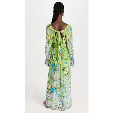 Hemant and Nandita Women's Laya Caftan with Printed Slip, Ombre, XXL