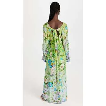 Hemant and Nandita Women's Laya Caftan with Printed Slip, Ombre, XXL