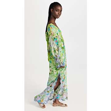 Hemant and Nandita Women's Laya Caftan with Printed Slip, Ombre, XXL