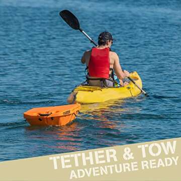 CUDDY Floating Cooler and Dry Storage Vessel for Land & Water – 40QT– Great for River, Beach, Kayak, Pool, & Lake - Orange