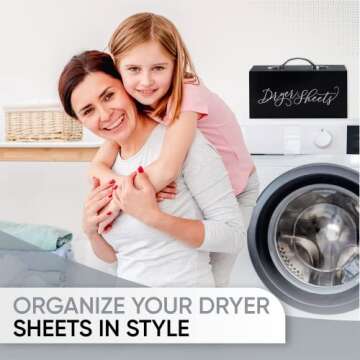 Dryer Sheet Container with Lid for Laundry Room Organization – Wooden Dryer Sheets Holder – Farm...