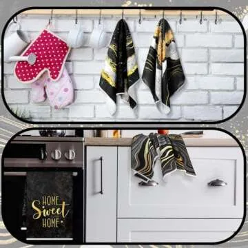 Geyoga Marble Kitchen Towels - Stylish & Absorbent Set