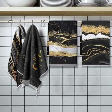 Geyoga Marble Kitchen Towels - Stylish & Absorbent Set