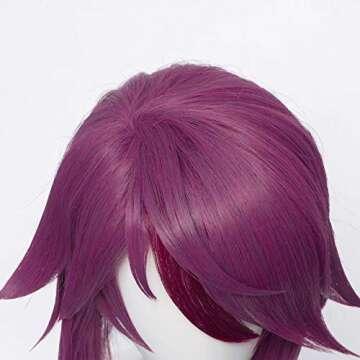SL Purple Wig for Rosaria Cosplay Wig Women Anime Curly Spiky Hair Wigs with Bangs + Cap