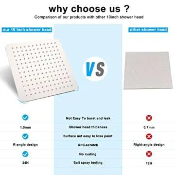 Rain Shower System Sets Faucet: EMBATHER 10 Inch Overhead Rainhead Shower Combo Set With Handheld And Valve-Luxury Modern Mixer Rainfall Brushed Nickel Shower Faucets Sets Complete