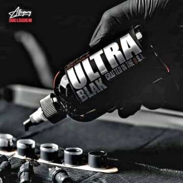 Allegory Tattoo Ink – Ultra Blak, Premium Black Tattoo Ink, Perfect for Lining and Shading, Smooth, Consistent Pigment, Vegan Friendly Tattoo Color, Organic Ink, Crafted in The USA (2 oz)