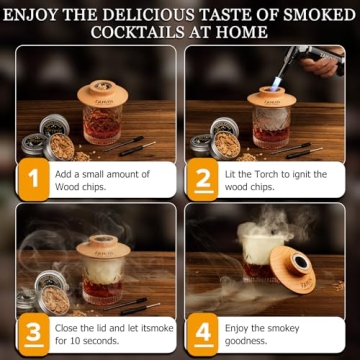 TAIGIN Cocktail Smoker Kit with Torch & 4 Wood Chips