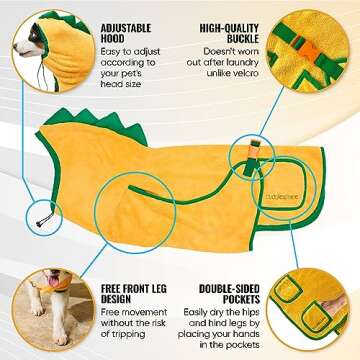 Cuddlesphere Super Absorbent Dog Bath Towel & Drying Gloves