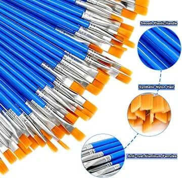 50Pcs Versatile Paint Brush Set for All Ages