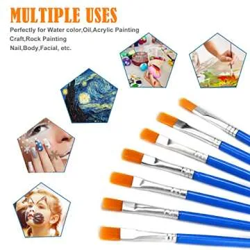 50Pcs Versatile Paint Brush Set for All Ages