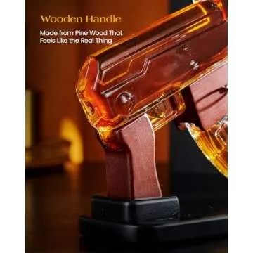 Christmas Gifts for Men Dad, Kollea Whiskey Decanter Set for Men - Gun Decanter, Detachable Magazine & 2 Bullet Shot Glasses, Liquor Dispenser for Bar, Cool Anniversary Birthday Military Present Ideas