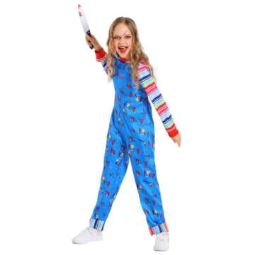 jiobabe Kids Nightmare Killer Doll Costume for Halloween