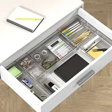 Simple Houseware 20-Pack Clear Plastic Drawer Organizers (6S, 7M, 5L, 1 XL, 1XXL)