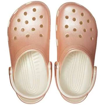 Crocs Sparkly Clogs, Comfortable Metallic Shoes