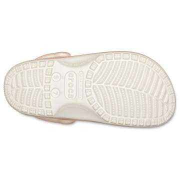 Crocs Unisex Classic Sparkly Clog, Metallic and Glitter Shoes, Rose Gold, 9 US Women