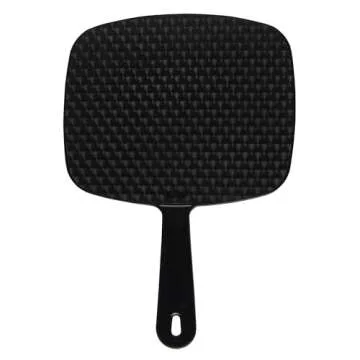 Diane Professional Quality Hand Mirror, Single Sided Hand Held Mirror with Handle for Salon, Barber, Vanity, Grooming, Shaving, and Travel, Medium, 7.5" x 10.75", Black